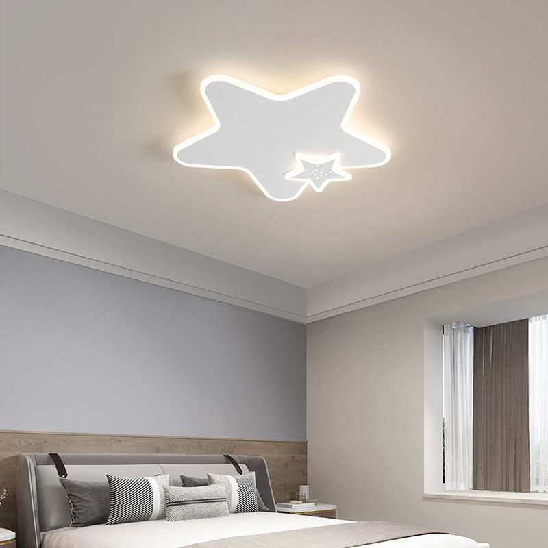 White LED Ceiling Light Children Star Flush Mount Lighting for Foyer