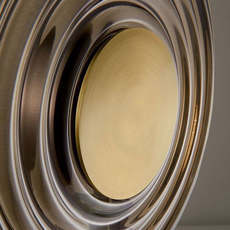 Single Modern Brass Wall Mounted Sconce LED Round Glass Wall Light for Foyer