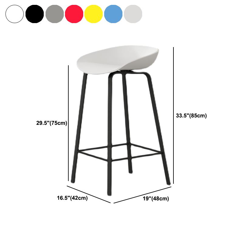 Modern Backrest Counter Stool Iron Bar Stool with Acrylic Seat and Pedal for Milk Tea Shop