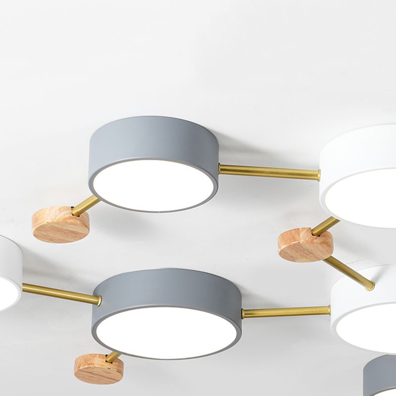 New Modern Sputnik Flush Mount Ceiling Light Metal Bedroom Flush Light in Grey