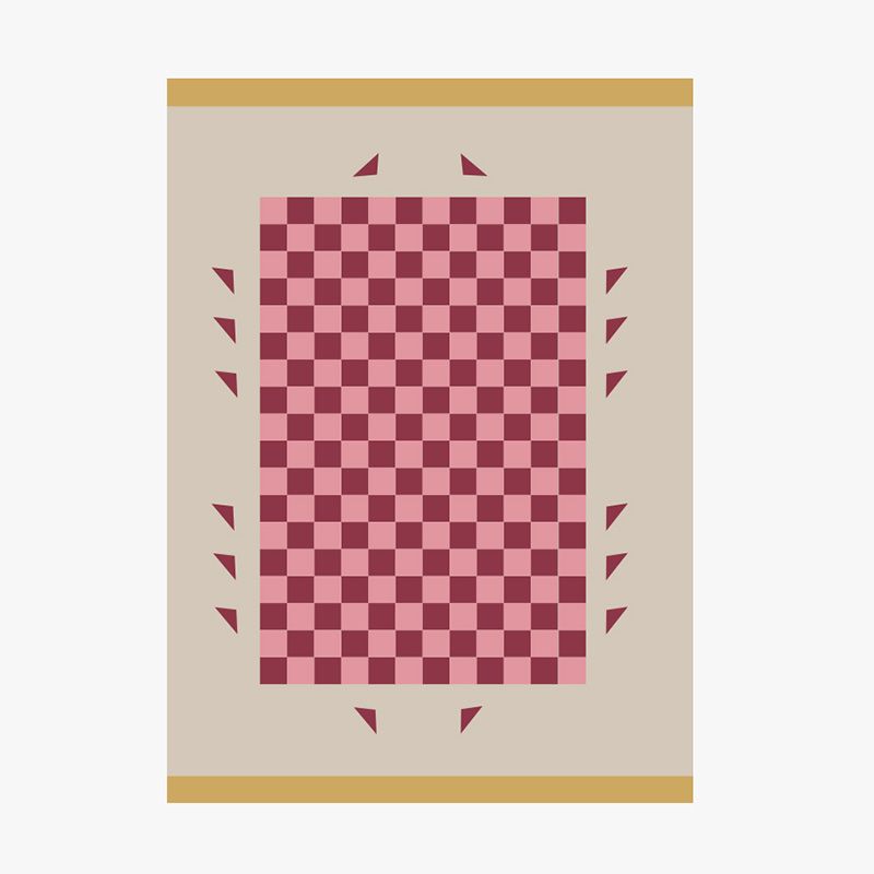 Modern Checkered Print Rug Polyester Area Carpet Stain Resistant Indoor Rug for Home Decoration