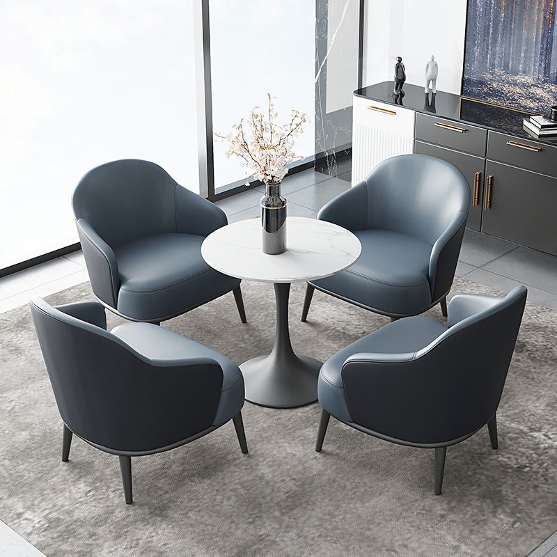 Traditional Luxury Dining Table Round Sintered Stone Dining Table with Tulip Base