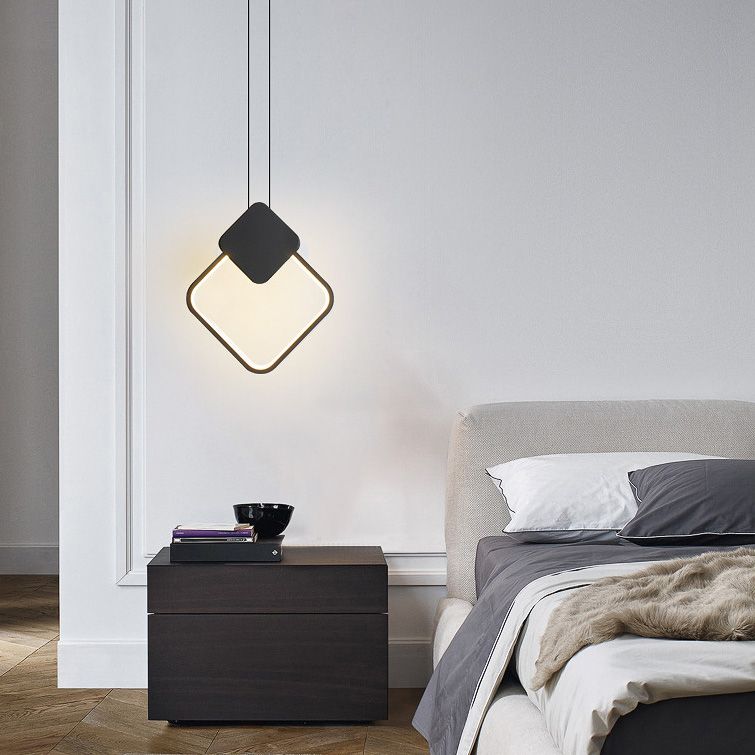 Contemporary One-Light White Metal Pendant Lighting for Dinning Room Cafe