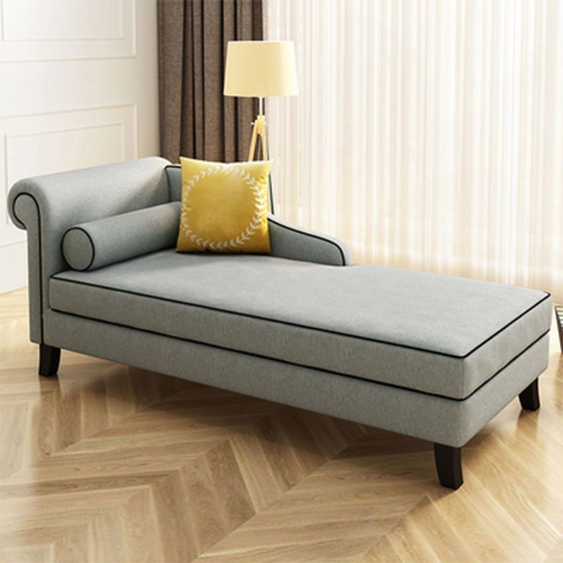Traditional Linen Accent Chair One Armed Chaise Lounge Couch
