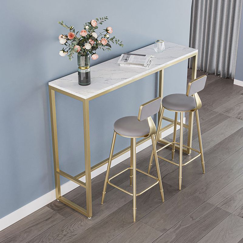 Modern Footrest Bistro Bar Table Rectangle Trestle Bar Table for Dining Room