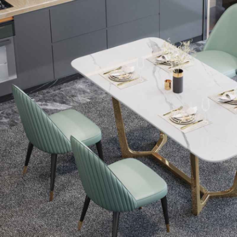 Chaises de salle à manger en bois Glam Chaises de salle à manger rembourrées sans accoudoirs pour un usage domestique (Ensemble de 2)