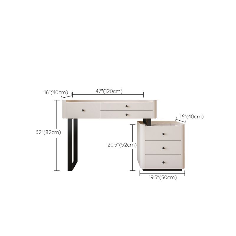 Contemporary Bedroom Makeup Vanity Desk Table Stone Vanity Dressing Table with Drawer