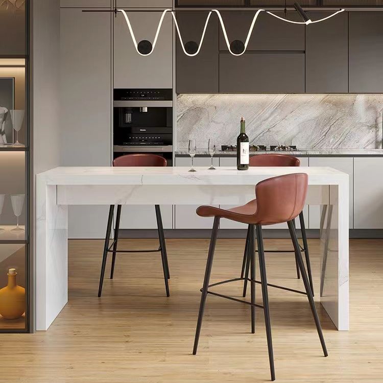 Marble Bistro Bar Height Cocktail Table with Two Legs Bistro Table