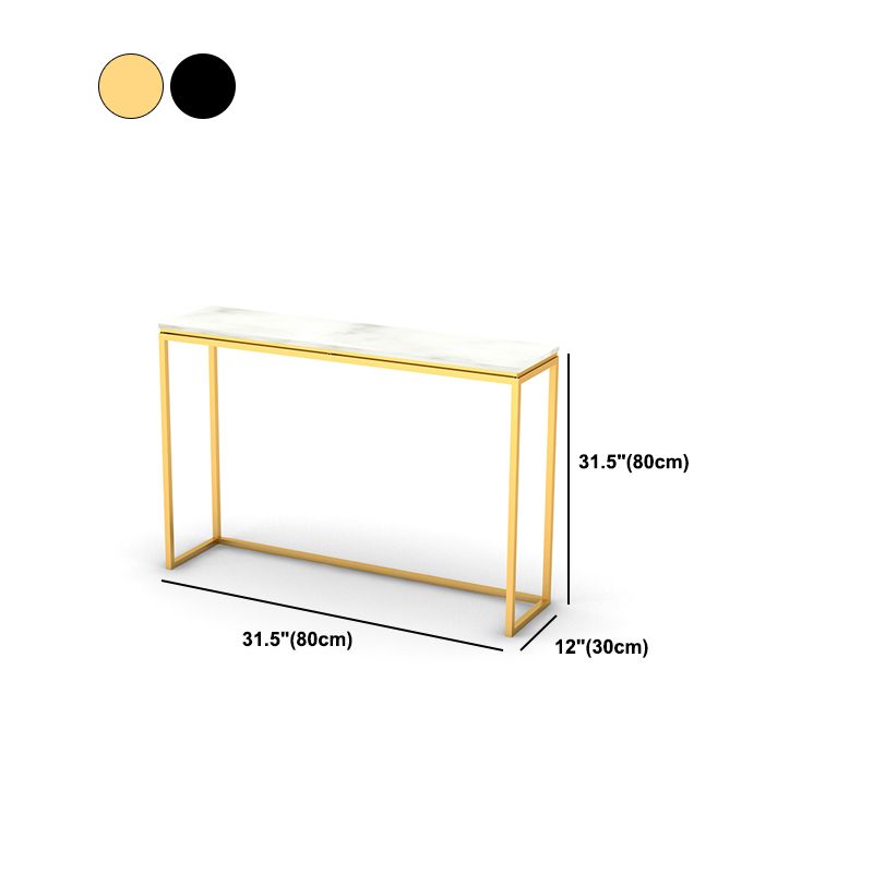 Modern Rectangular White/Black Console Table -  11.81" x 31.49" Console Table