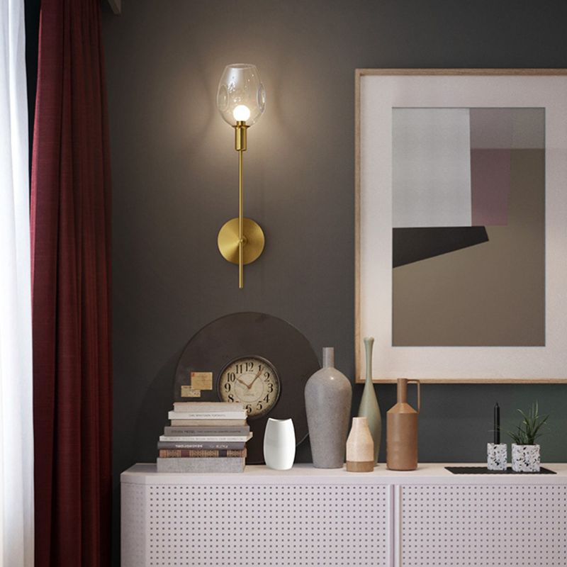 1 Light Unique Shape Wall Mount Light Fixture Modern Wall Mounted Lighting in Gold Fixture