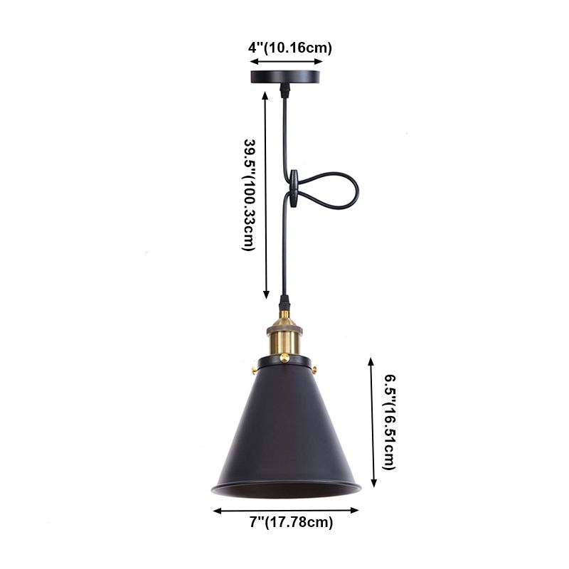 Wijd uitlopende industrieel hangend plafondlicht 1 licht metalen hangersverlichtingsarmaturen