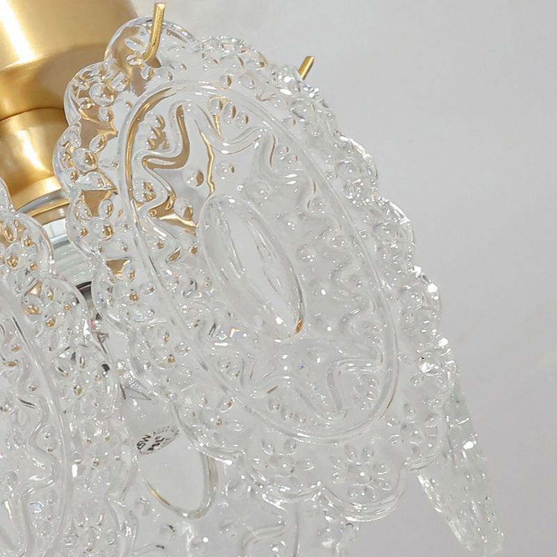 Nordic Style Ceiling Light Geometry Shape Ceiling Lamp with Glass Shade for Living Room