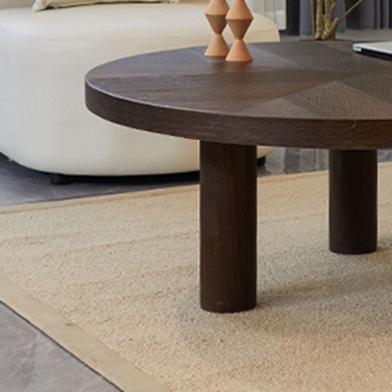 Scandinavian 3 Legs Coffee Table Round Wooden Coffee Table Set for Home
