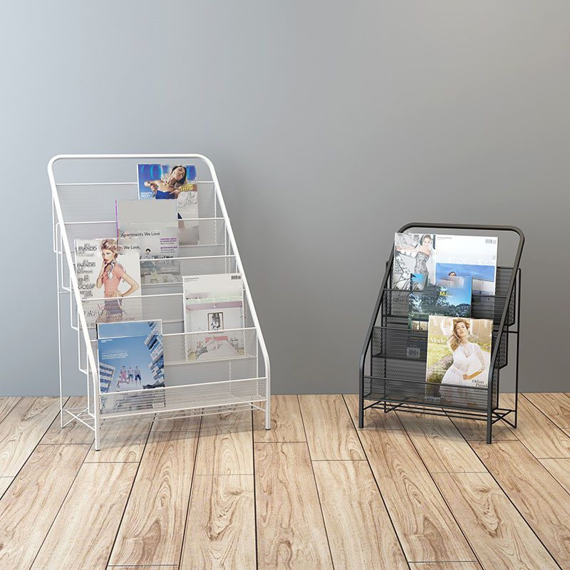 Metal Ladder Bookcase Scandinavian Style Closed Back Book Shelf