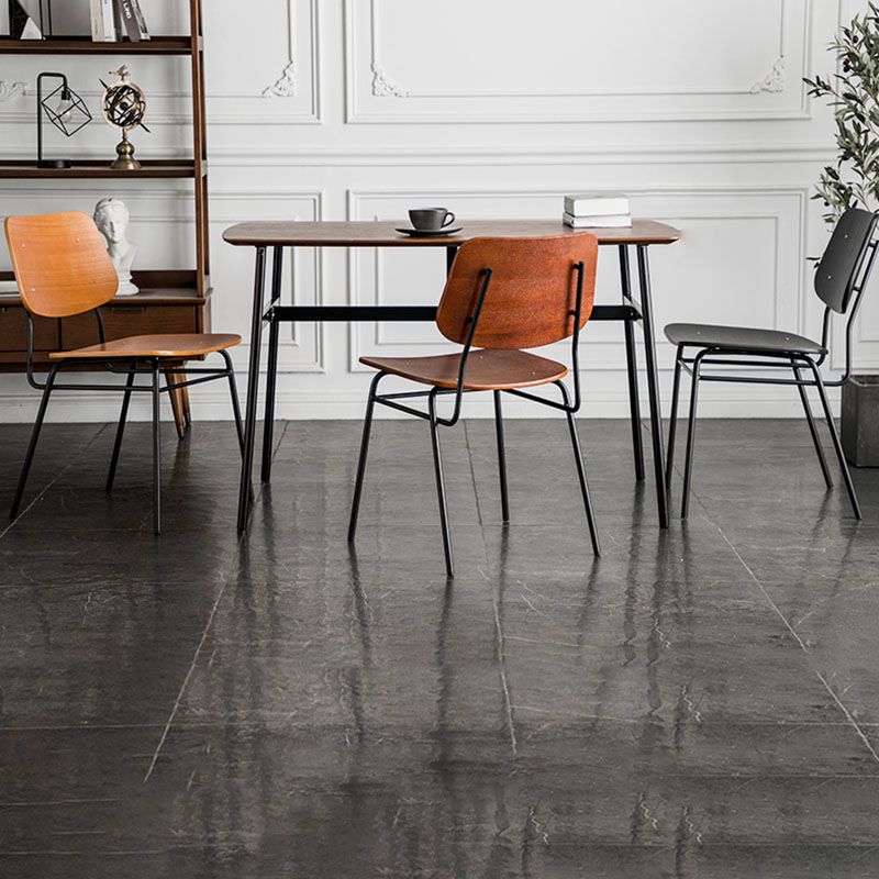 Sillas de comedor sin brazos con respaldo abierto de estilo industrial, sillas de comedor de madera para el hogar