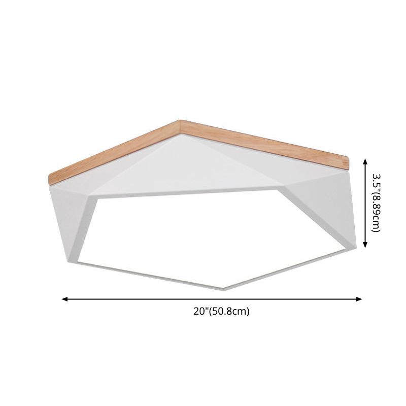Geometric Macaron LED Ceiling Light in Modern Simplicity Iron Indoor Flush Mount with Acrylic Shade