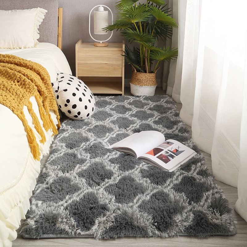 White Tone Home Decoration Carpet Comfort Stripe Printed Area Rug Polyester with Non-Slip Backing Rug