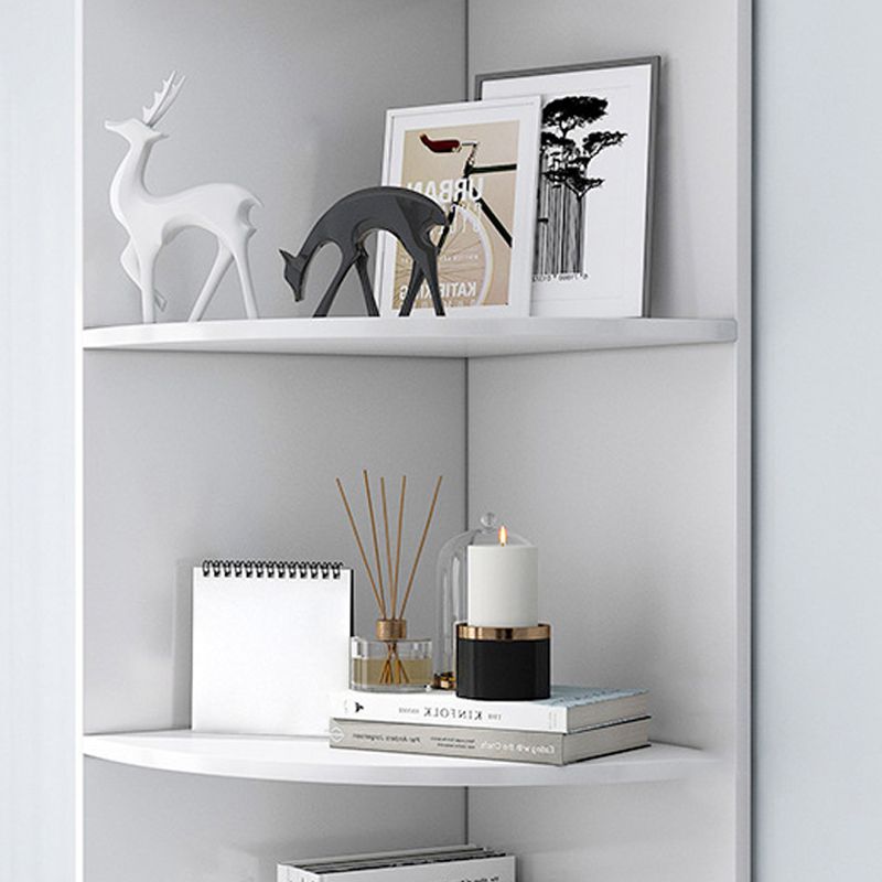 Corner Wood Accent Chest with Shelves Contemporary Side Cabinet