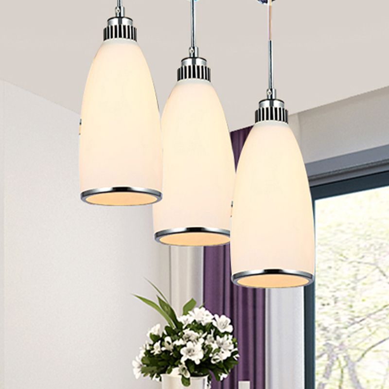 Minimaliste 3 lumières Pendante Bell Glass Shade Suspension Lampe pour salle à manger