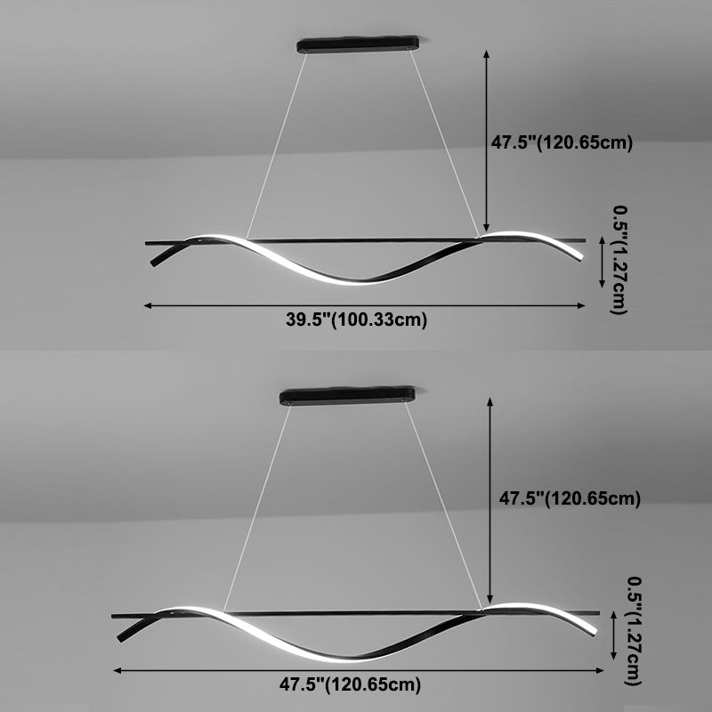 Luci a sospensione moderna nera Luci lampadari minimalisti per soggiorno