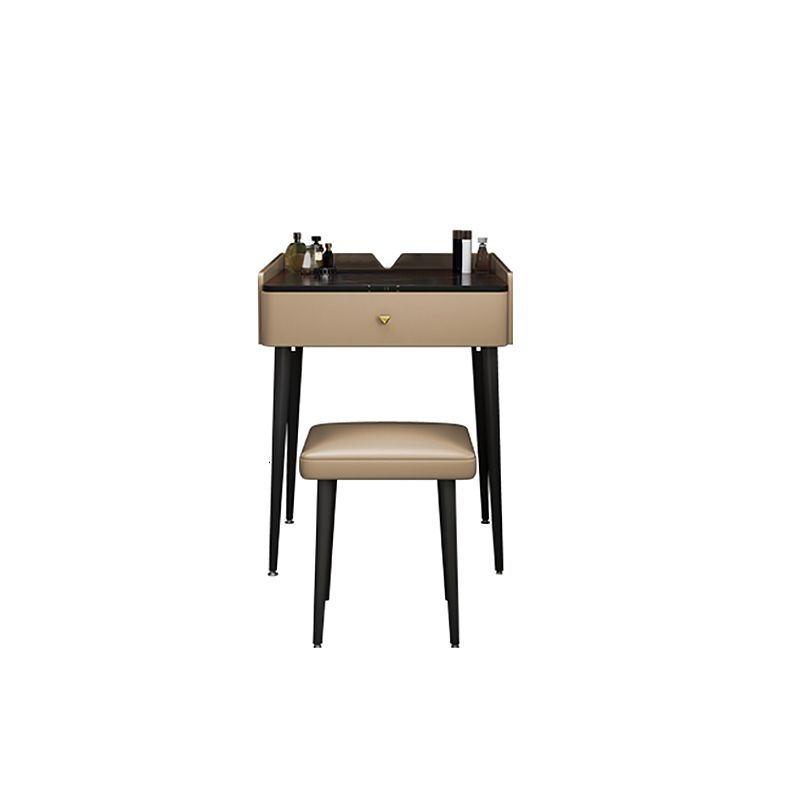 23.62" Wide Stone Vanity Table Modern Makeup Vanity Table Set with Storage Drawers