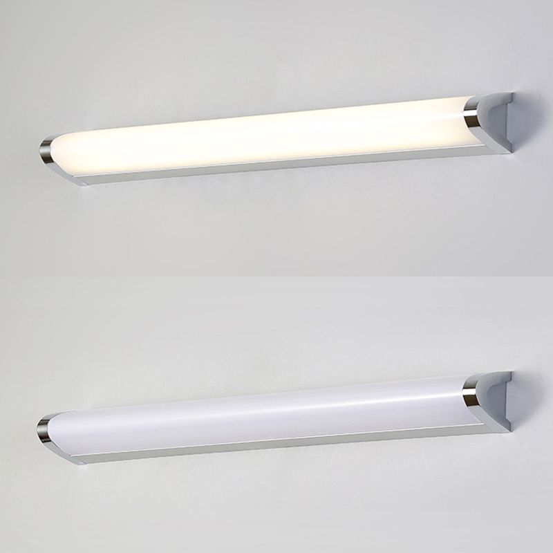 Silver Linear LED Wall Lamp in Modern Minimalist Style Aluminium Wall Light with Acrylic Shade