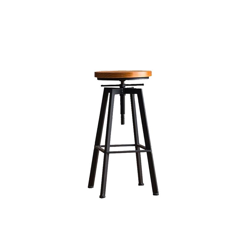Industrial Dining Stools Adjustable Height Bar Stools with Footrest