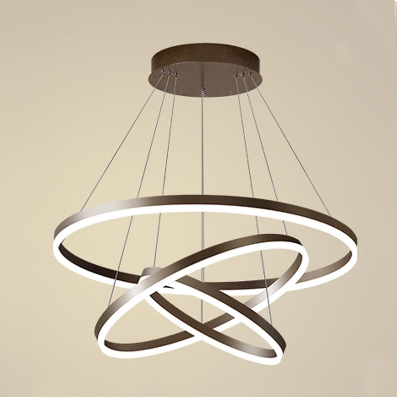 Modern Circle Shape Chandelier Lights Metal Chandelier Lighting Fixtures in Brown