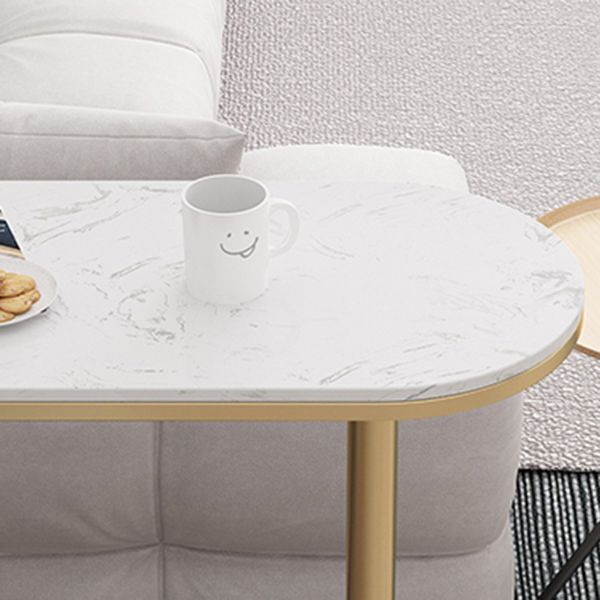 Faux Marble Bar Table Set Glam Style 1/2/3 Pieces Counter Table for Indoor