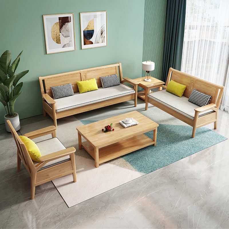 Solid Wood Sectional Sofas Solid Wood Natural Color Sectional Couch