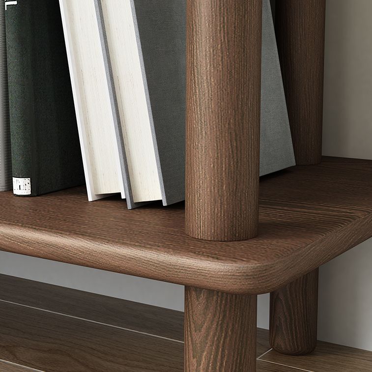 Gummiholz ​​Etagere Bücherregal zeitgenössisches offenes Bücherregal für Zuhause