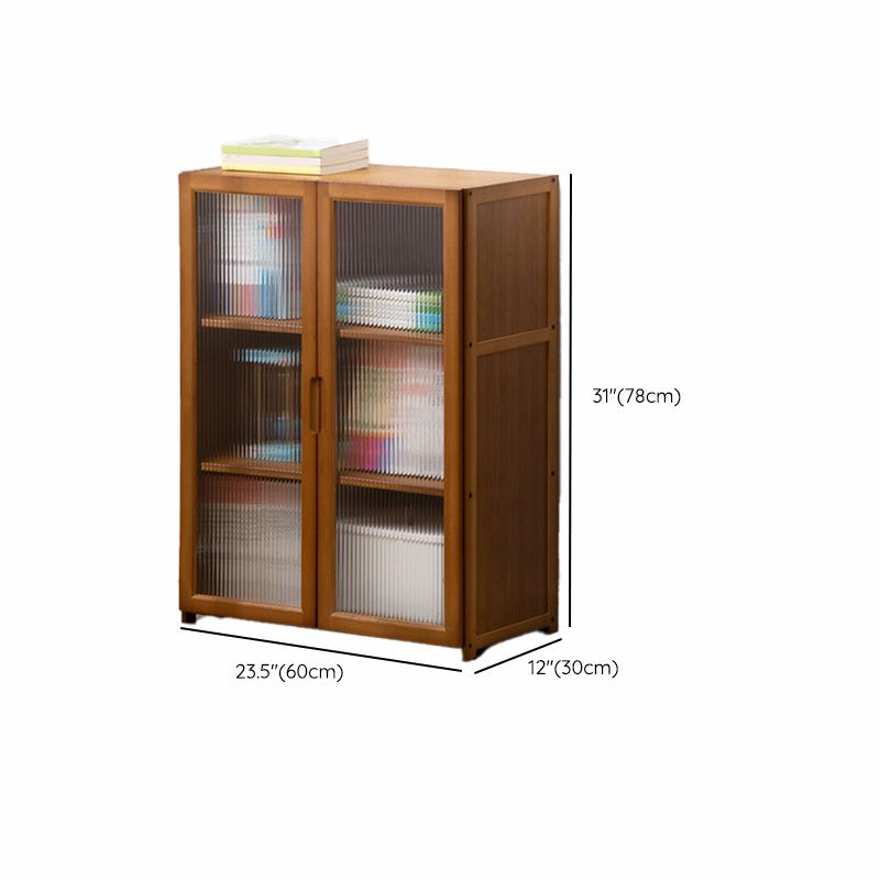 Contemporary Brown Accent Cabinet with Acrylic Doors Rectangle Cabinet