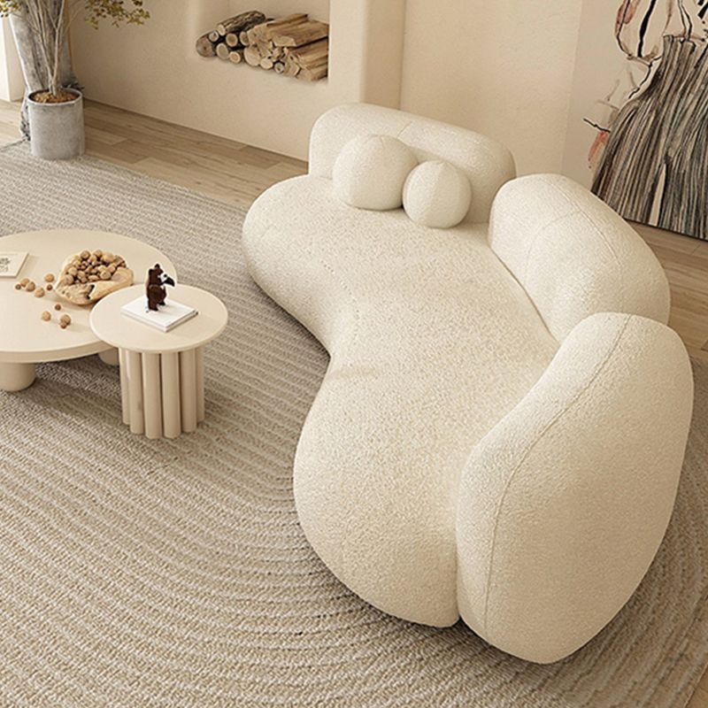Contemporary Wool Curved Sofa Armless Sofa for Living Room, Apartment