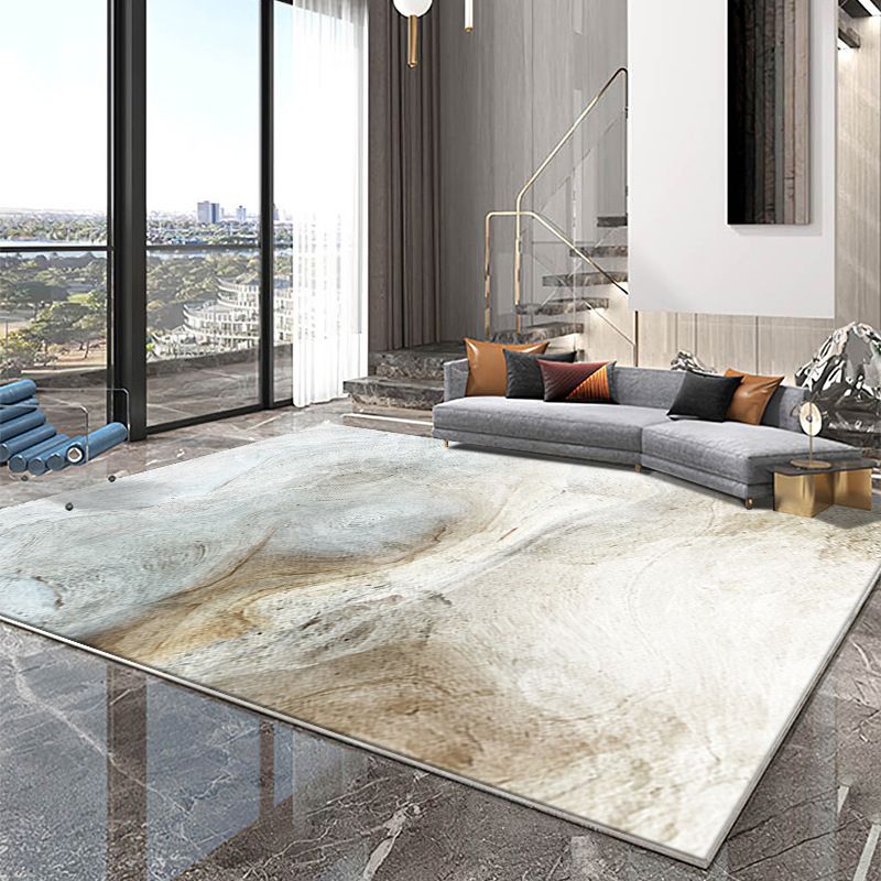 Green Grey Rug Polyester Graphic Indoor Rug Washable Rug for Drawing Room