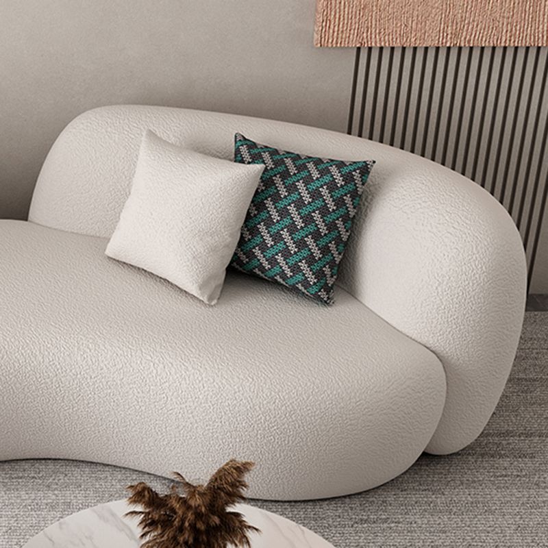 Contemporary Recessed Arm Sofa Pillow Back Curved Sofa for Living Room