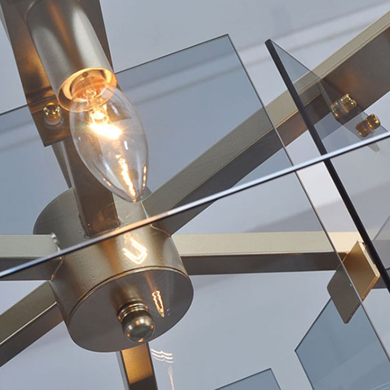 Moderner Stil Gold Kronleuchter Leuchte Geometrie Formglas hängendes Licht