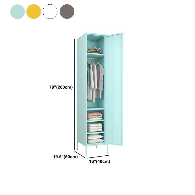 Metallic Finish Cabinet with Legs Contemporary Metal Wardrobe for Home