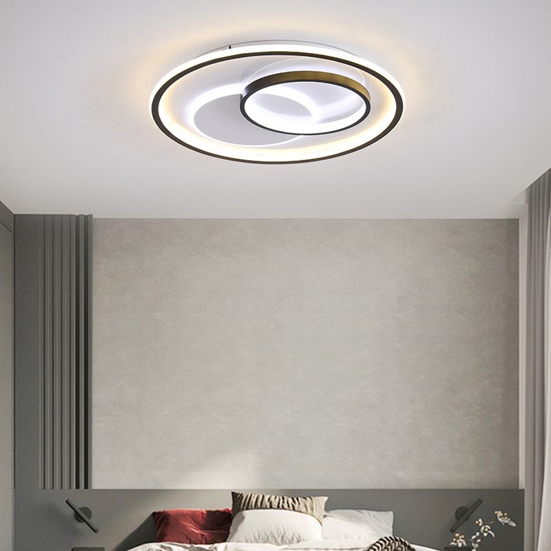 Modern Flush Light Black Ceiling Lighting with Metal for Bedroom