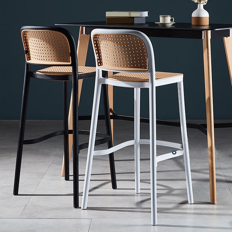 Contemporary Modern Plastic Indoor Armless Stool Low Back Bar Stool