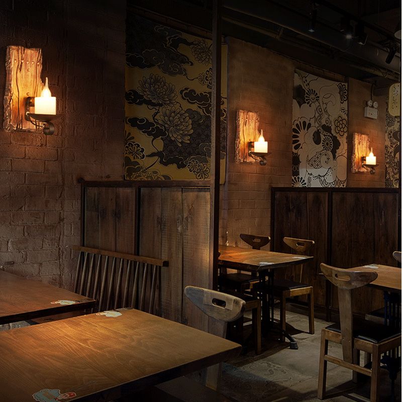 Hölzerne braune Wandleuchte geometrisch geformte Landstil Wandleuchte für Korridor