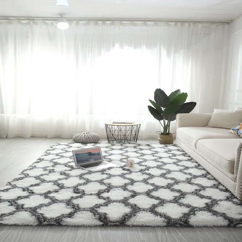Casual Patterned Rug Multi Color Synthetics Area Carpet Non-Slip Backing Stain-Resistant Easy Care Indoor Rug for Room