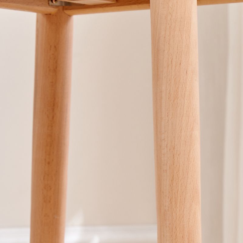 Modern Low Back Counter-height Stool with Solid Wood and Plastic