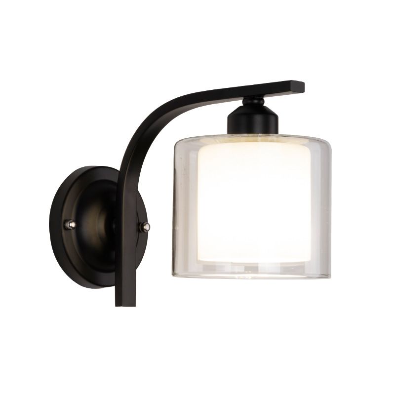 Hedendaagse stijl cilinder wand gemonteerd lichtglas 1 licht wandlamp barmonus