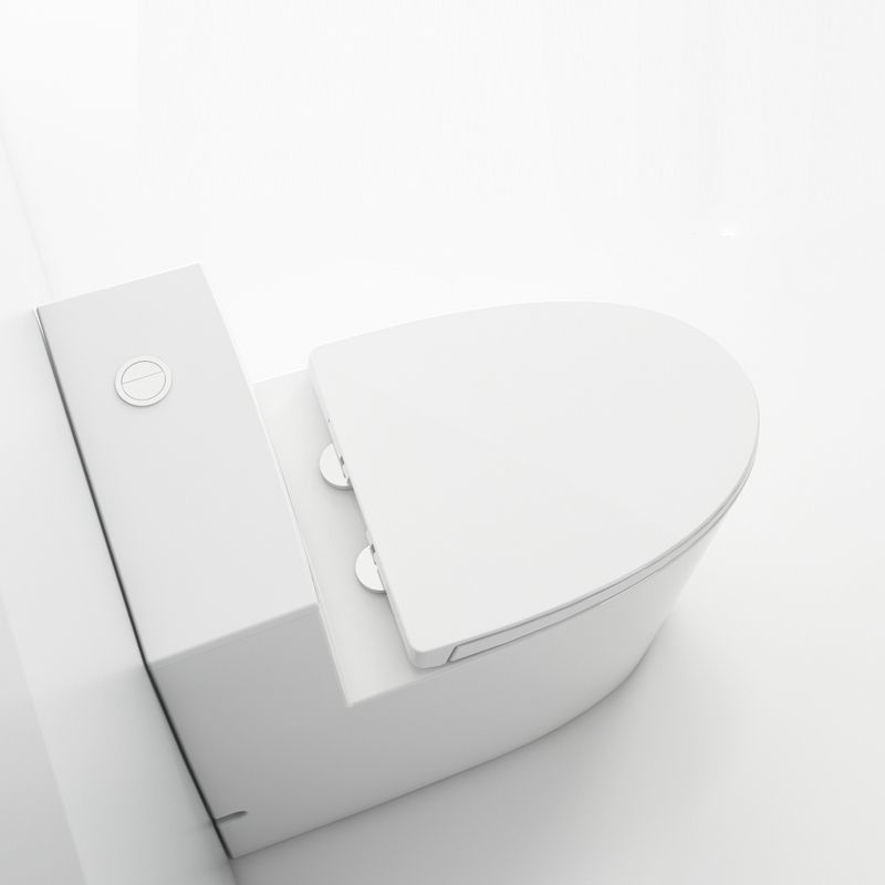 Modern White Floor Mount Toilet Slow Close Seat Included Toilet Bowl for Bathroom