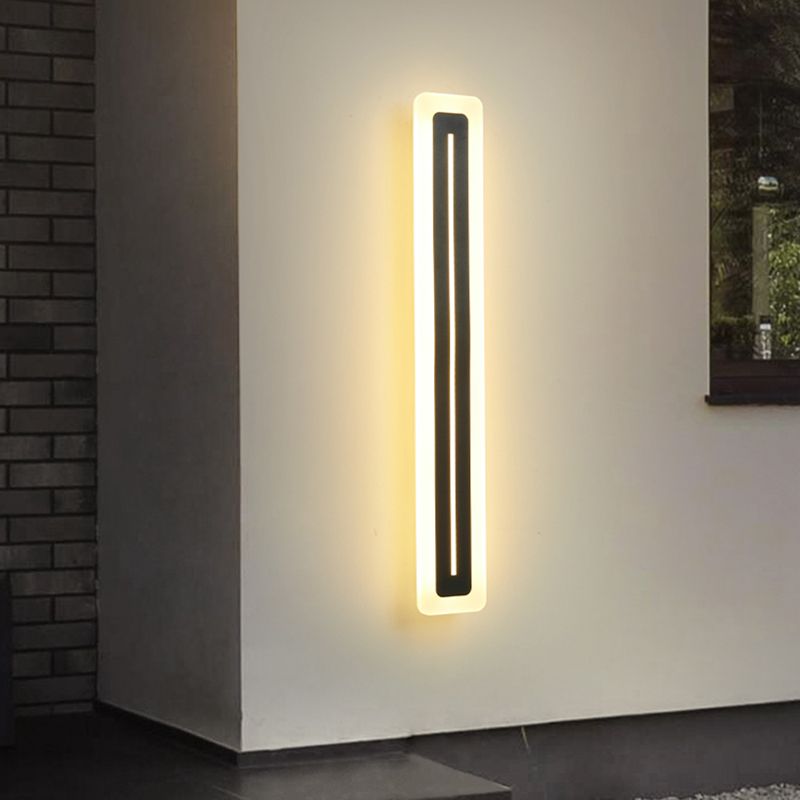Lineare Metallwandlicht moderner Stil 1 Lichtwandmontierte Beleuchtung in Schwarz