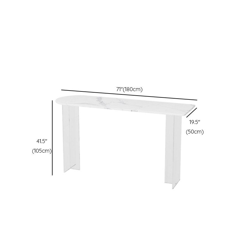 Modern Double Pedestal Bar Dining Table Stone and Acrylic Bar Table