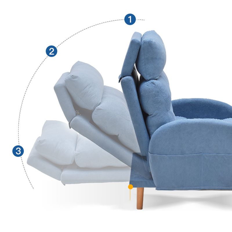 Adjustable Standard Recliner Wood Scandinavian Recliner Chair with Storage