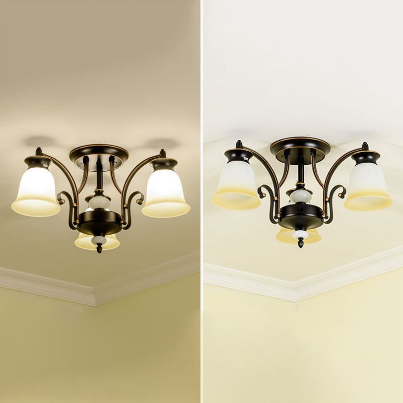 Modern Style Cup Shape Flush Mount Glass Ceiling Light for Living Room
