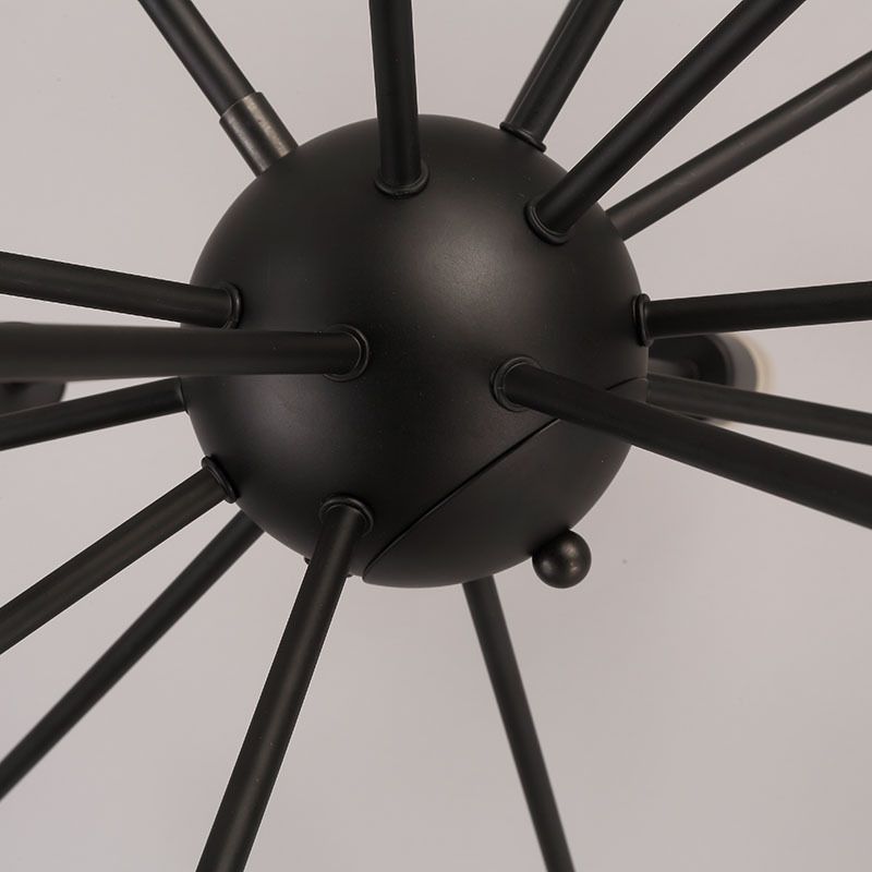 18-Light Sphere Sputnik Chandelier, Starbust Style Metal Led Bulb Ceiling Lights with Adjustable Height