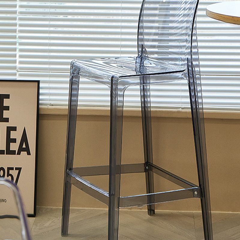 Nordic Style Acrylic Backrest Counter High Stool with 4 Legs